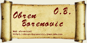 Obren Borenović vizit kartica
